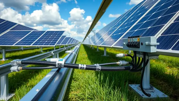 Cablage Solaire Parc Photovoltaique Au Sol